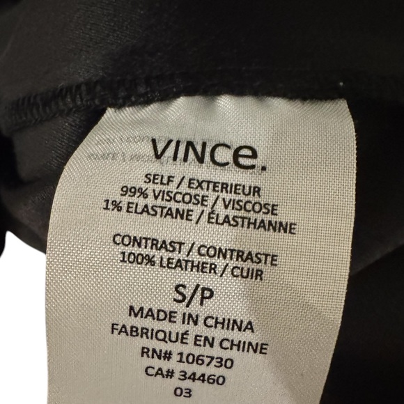 VINCE
Black Crepe Silk Trim Dress - Picture 5 of 5